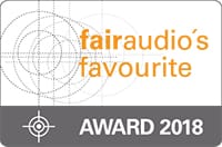 Das Siegel für den Award 2018 der Fairaudio Redaktion für das Modell Telesto