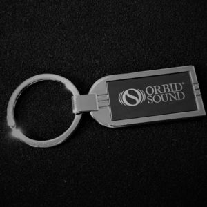 schlüsselanhänger verchromt mit Schriftzug orbid sound